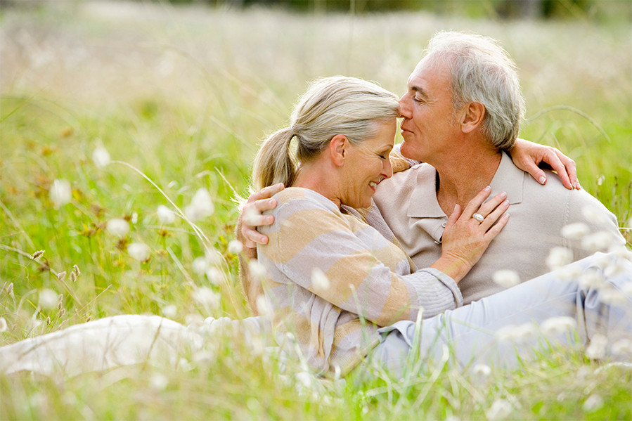 Elderly Couple in Field Long Term Care